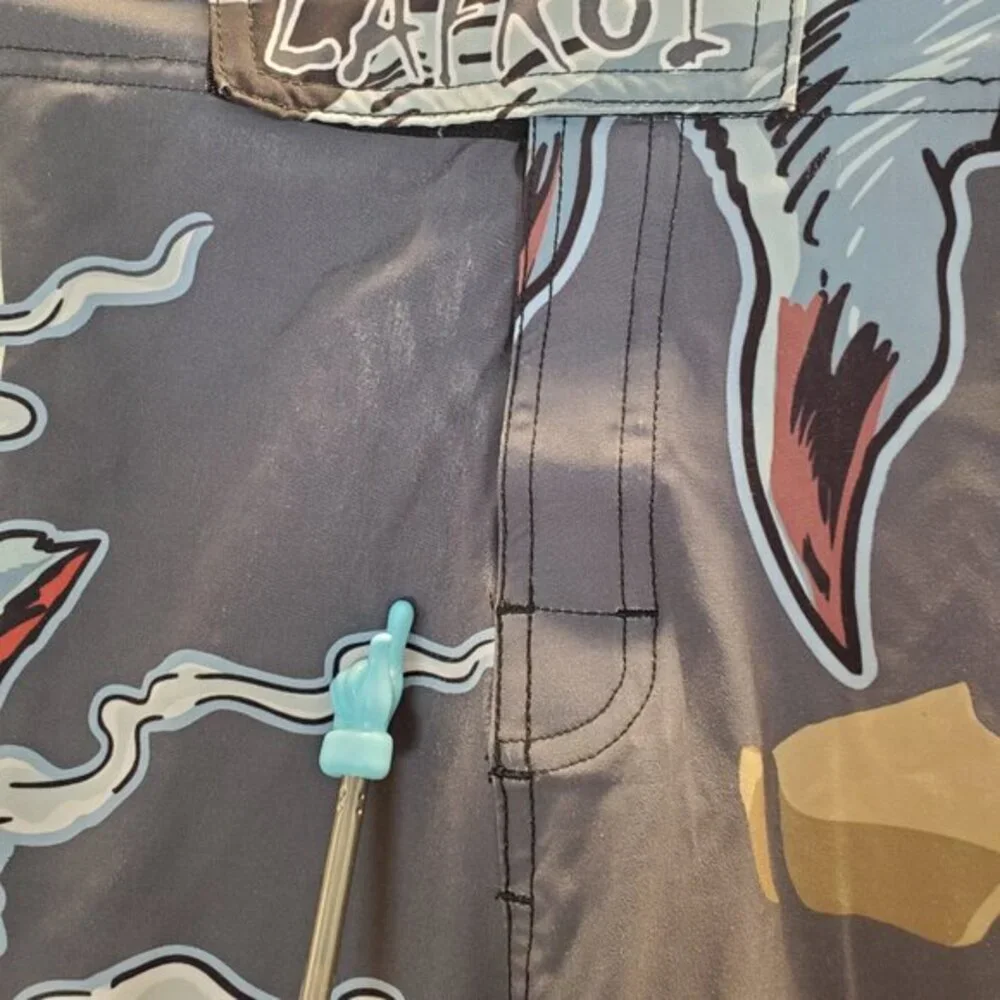 Lafroi Agile Men Swimwear M Gray Board Shorts Warewolf‎ Artwork Graphic
